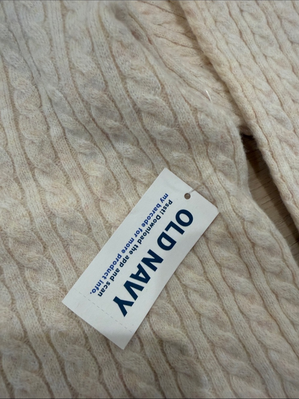 New Old Navy 3x Women's Light Cream Cable Cardigan - Picture 3 of 5